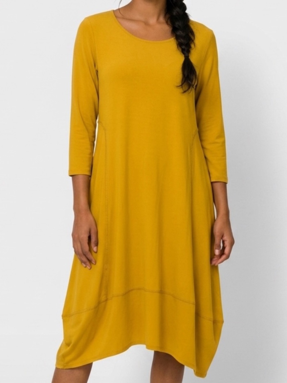 MarlaWynne Mustard Yellow Midi Dress